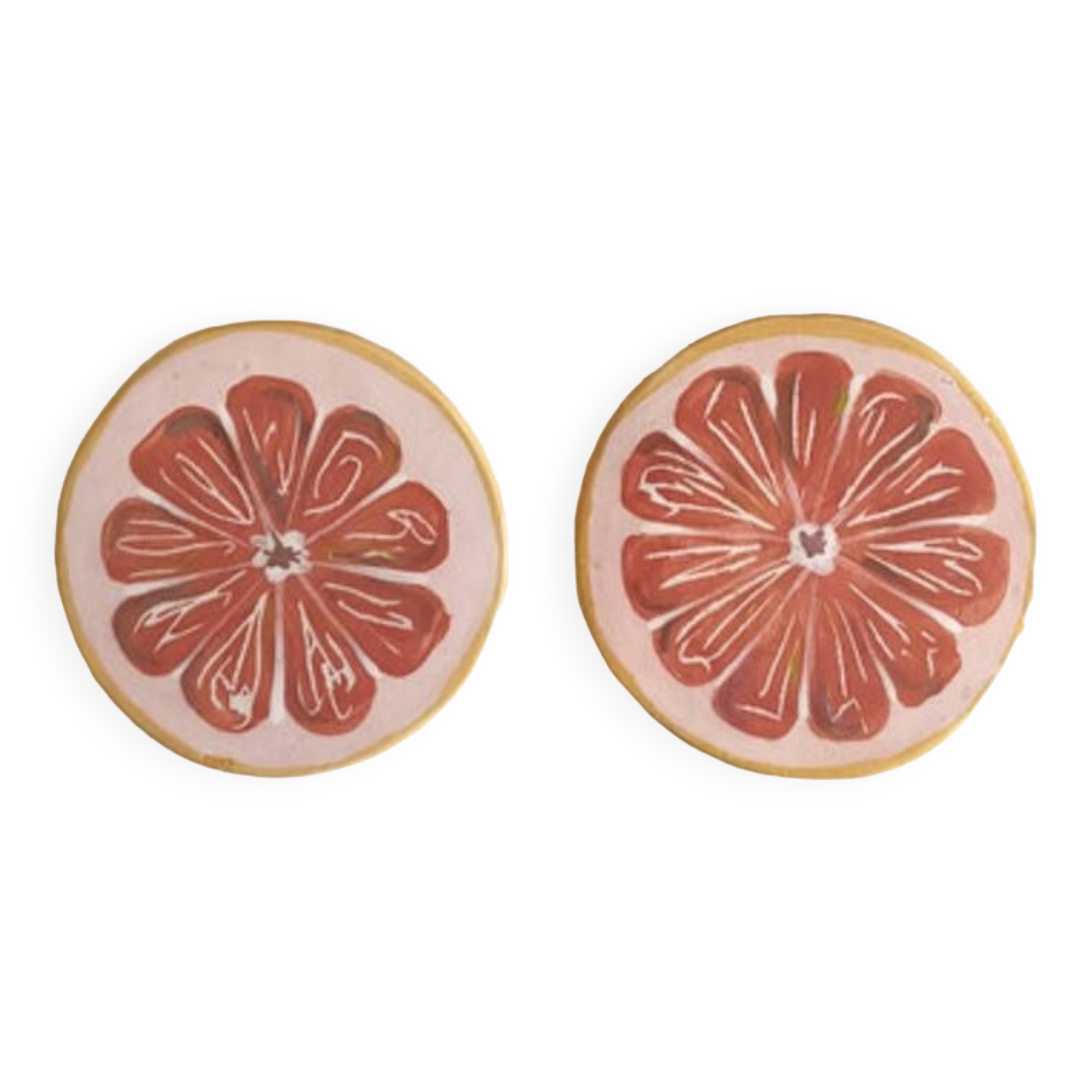 Pink grapefruit coaster
