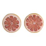 Pink grapefruit coaster
