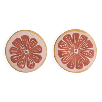 Pink grapefruit coaster