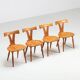 Set of four Scandinavian dining chairs in oak Denmark 1960