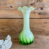 Green blown glass vase