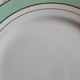 Flat antique earthenware plates with gilded edges
