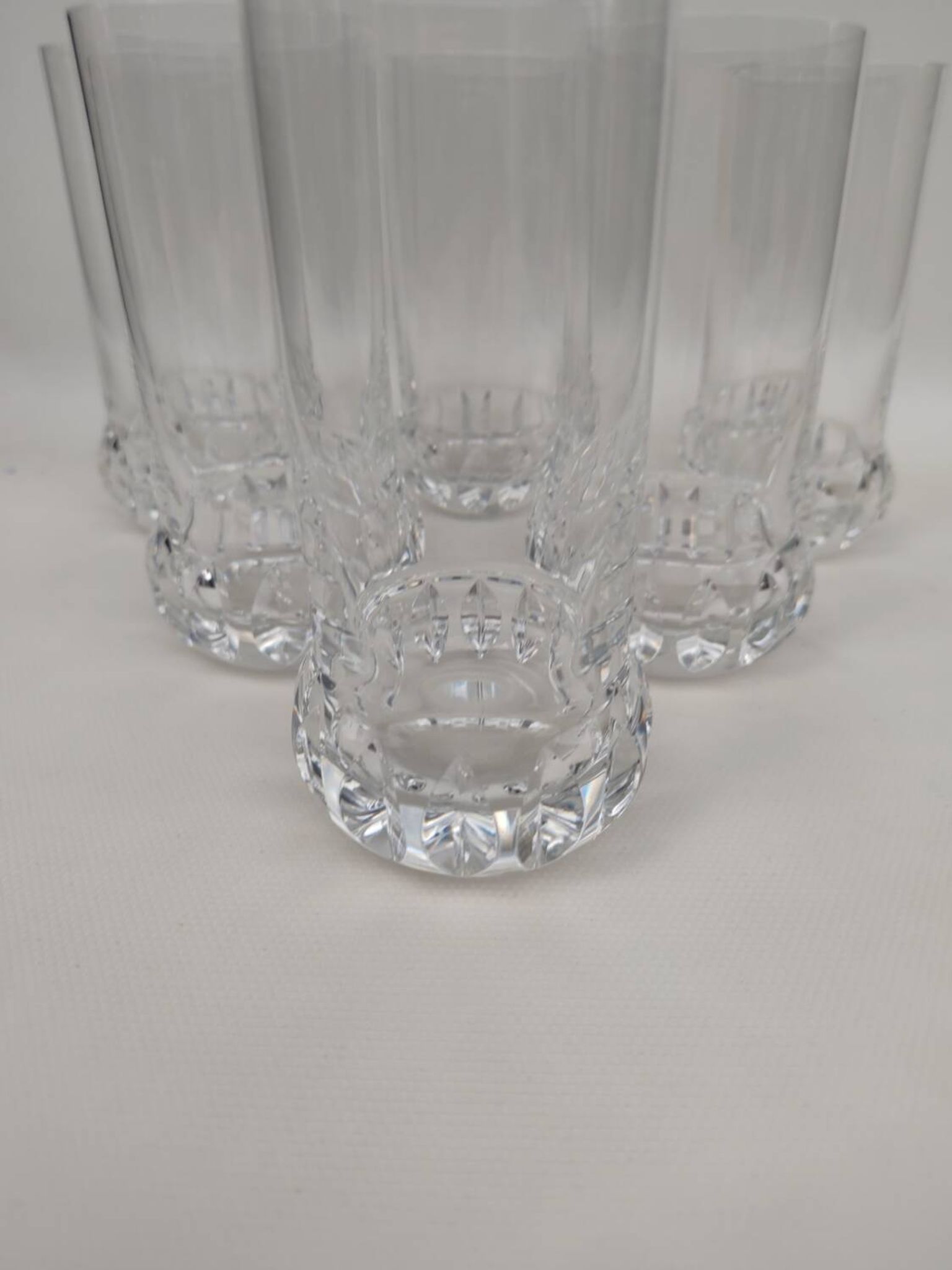 6 orangeade glasses, crystal water, 1970s