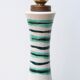 White ceramic lamp, green and blue décor, 60s
