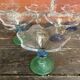 Set of 6 Ice Cream Bowls Design LA ROCHERE Coloured Glass France #D848