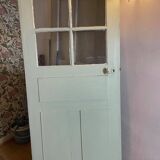 Workshop door in wood and glass