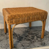 Ottoman vintage in rattan and woven wicker