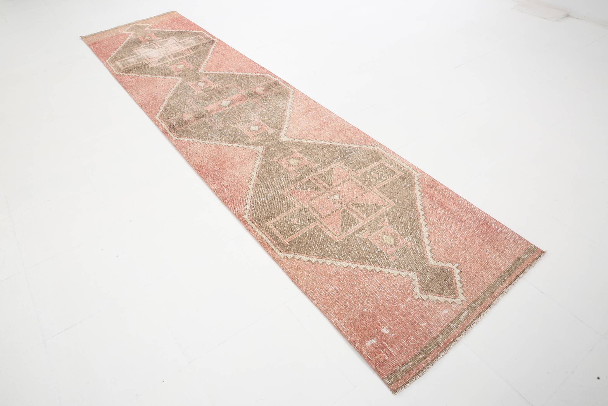 Turkish Rug Runner, 91x379Cm