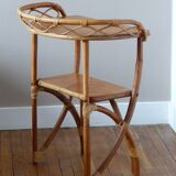 Rattan and bamboo 70's bedside