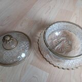 antique glass bowl with lid