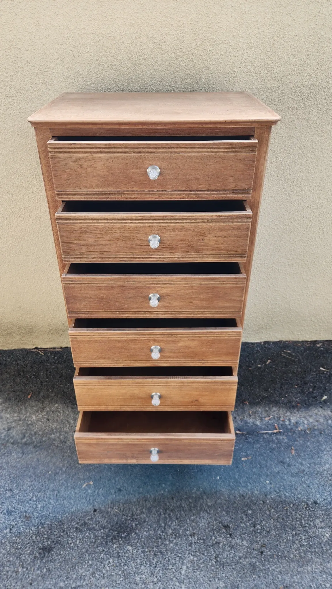 Vintage high chest of drawers with 6 drawers from the 1940s/50s.
