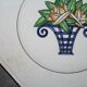 8 octagonal Longwy flowery bouquet art déco dessert plates