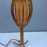 Lampe en rotin par Louis Sognot, années 60