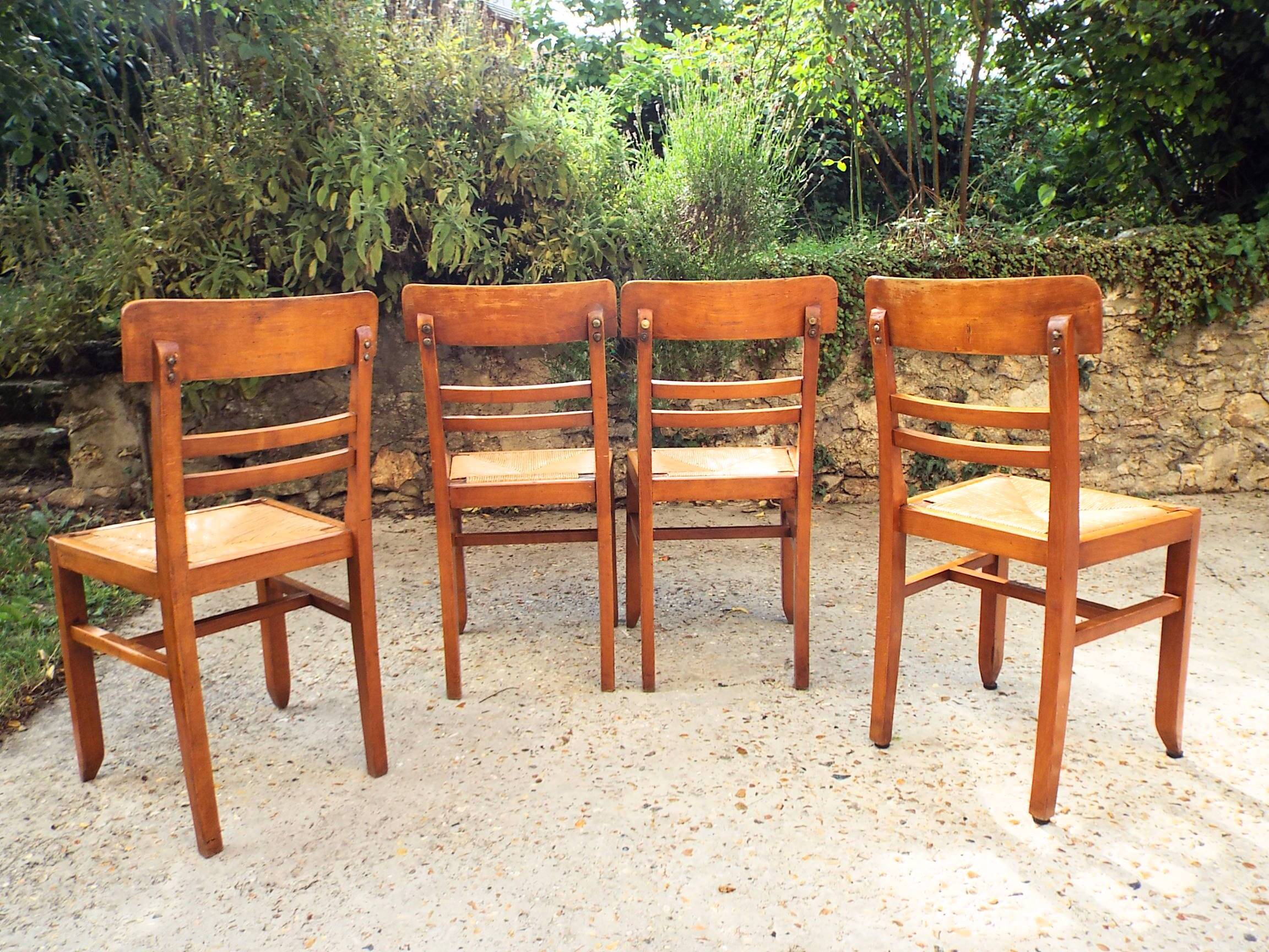 4 straw chairs