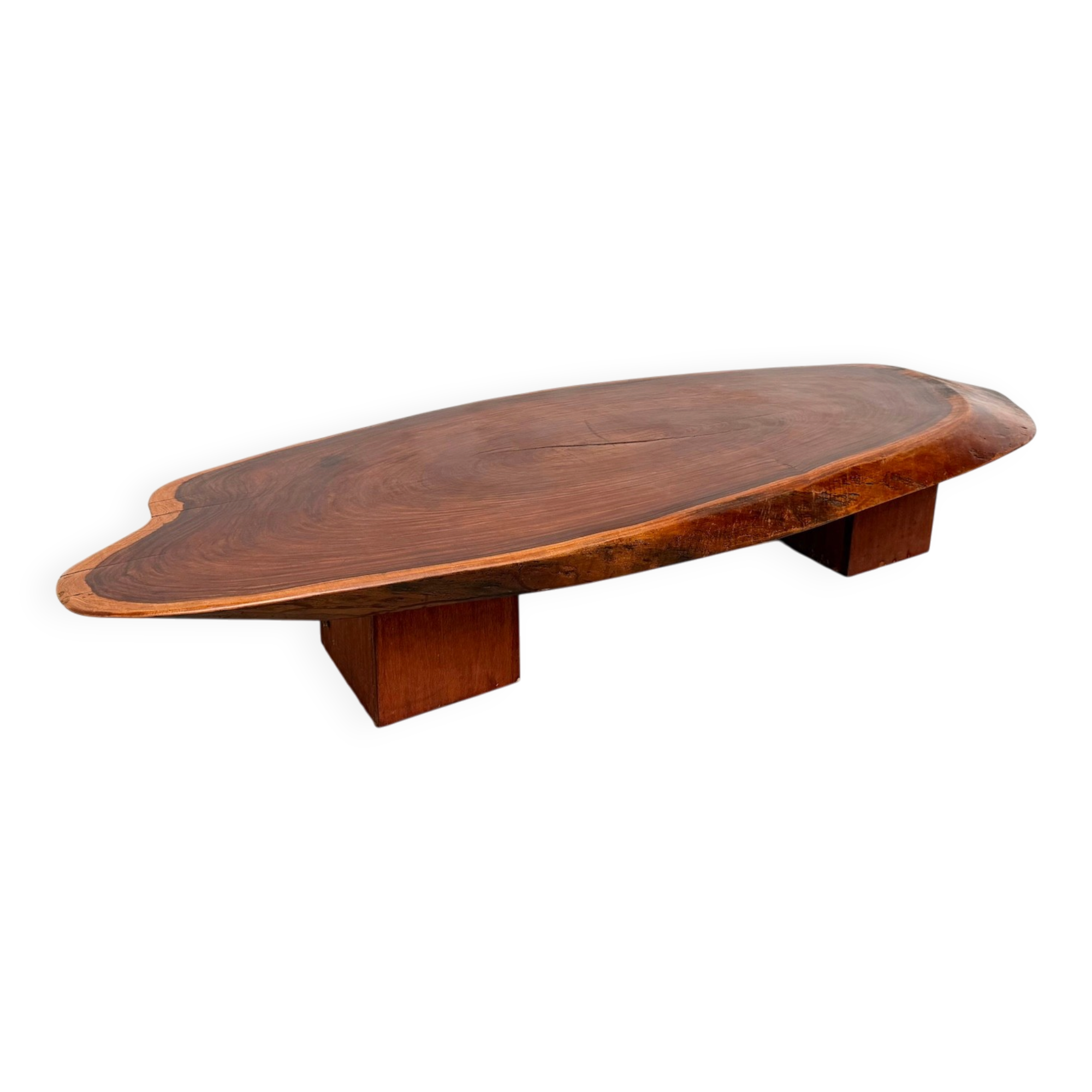 Organic Coffee Table "Slab" in Solid Exotic Wood