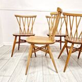 4 Ercol Candlestick Back Dining Chairs