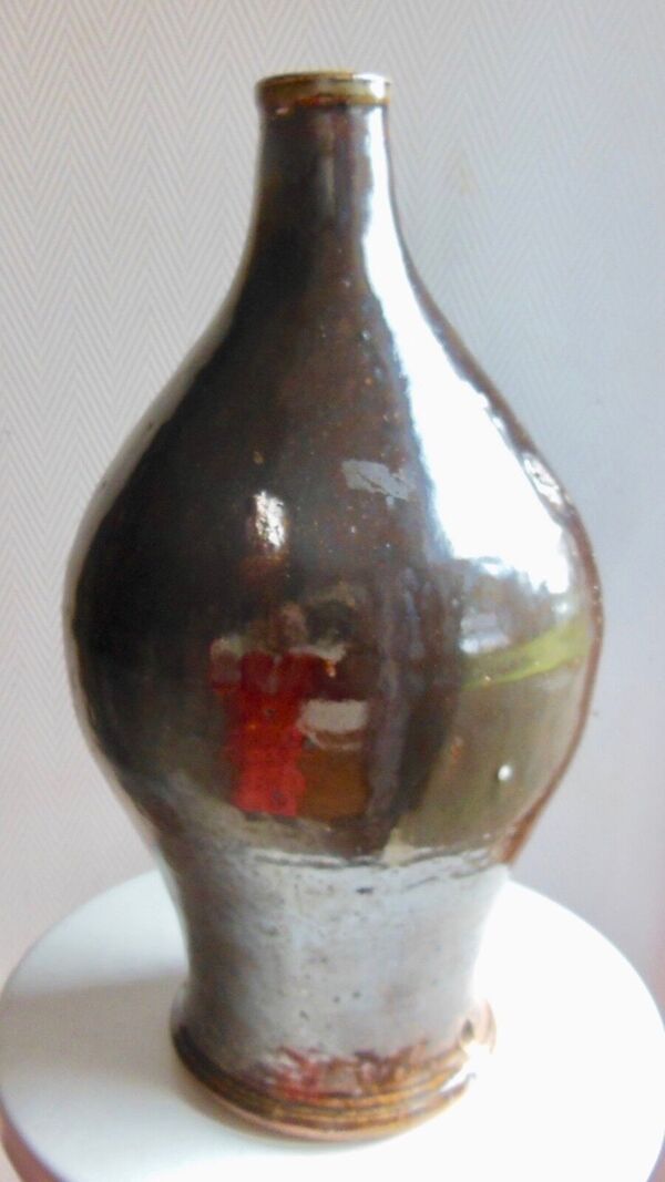 Pied de lampe en grès vintage années 50-60, signature à identifier