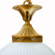 Suspension boule rond en verre blanc doré vintage