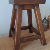Solid oak wood stool