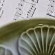 Set of 6 Moulin des Loups oyster plates – vintage green earthenware