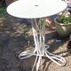 Eiffel garden table from the 19th century in wrought iron – round white top Ø 60 cm