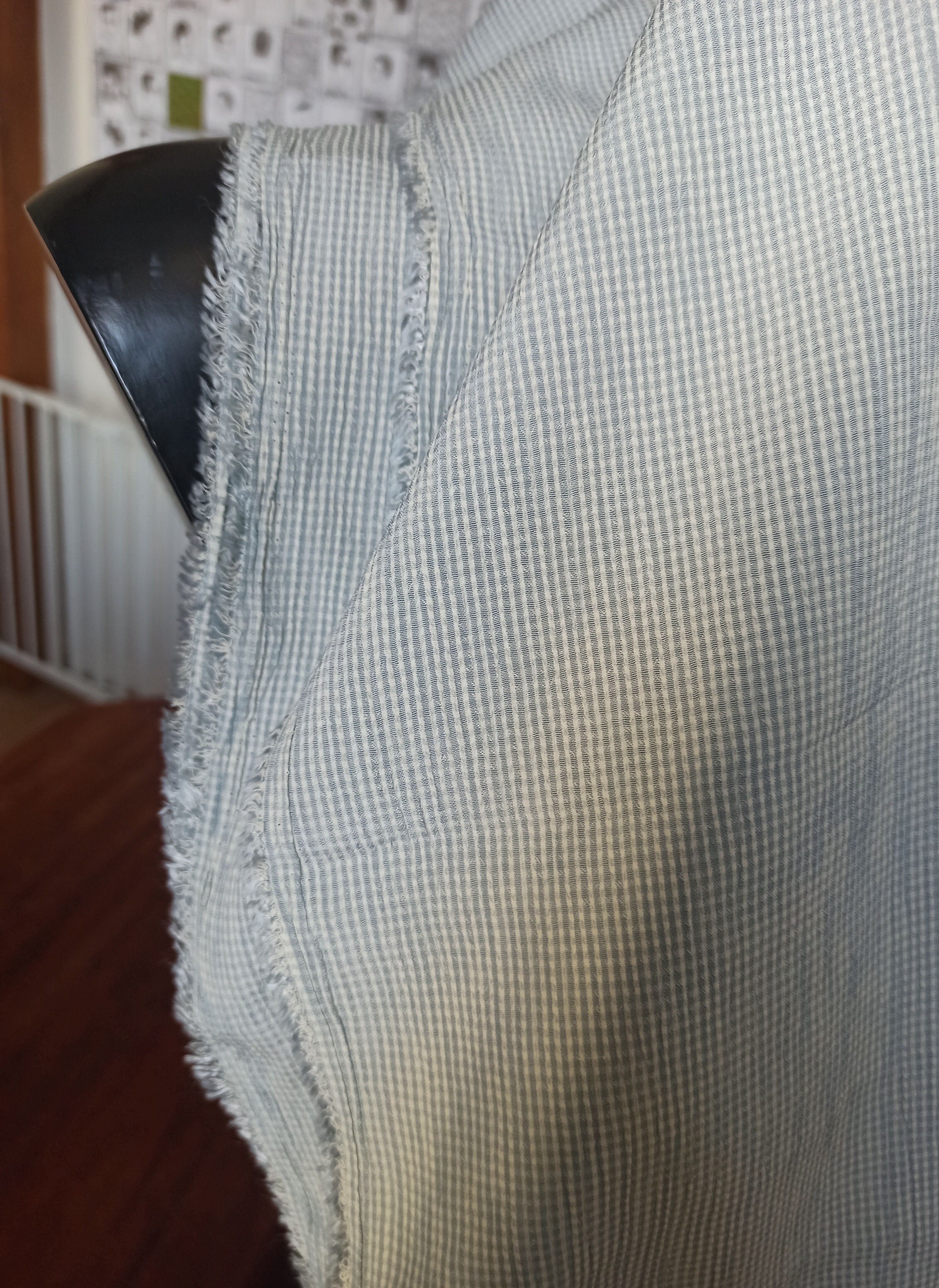 Blue vintage striped fabric