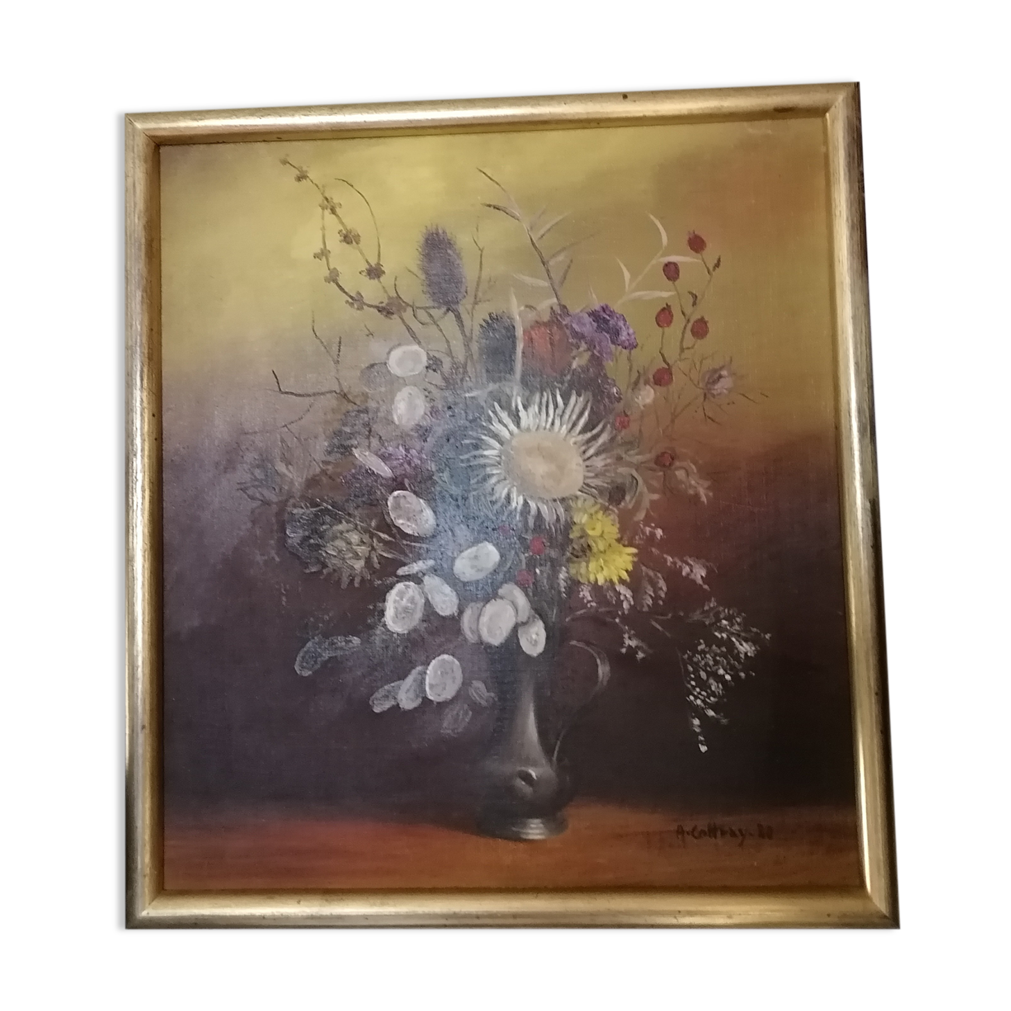 Tableau Andrée Cottray 1980, bouquet