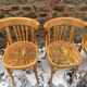 Set of 9 vintage bistro chairs in beech wood – bentwood, patterned seat
