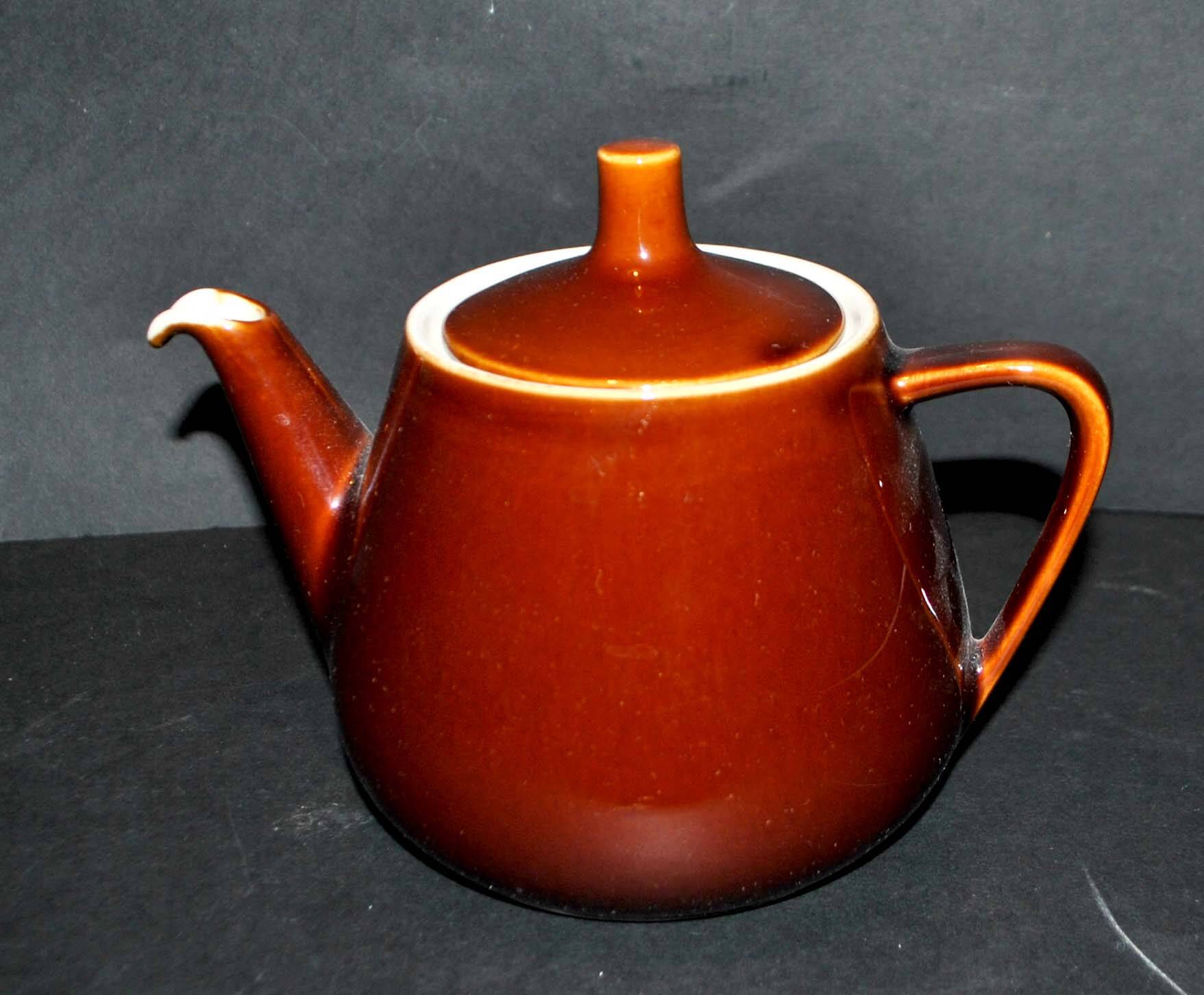 Vintage Villeroy Boch ceramic teapot 1960-70 chocolate caramel color