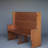 Traditionalist Dutch pine Church Bench, 1930s