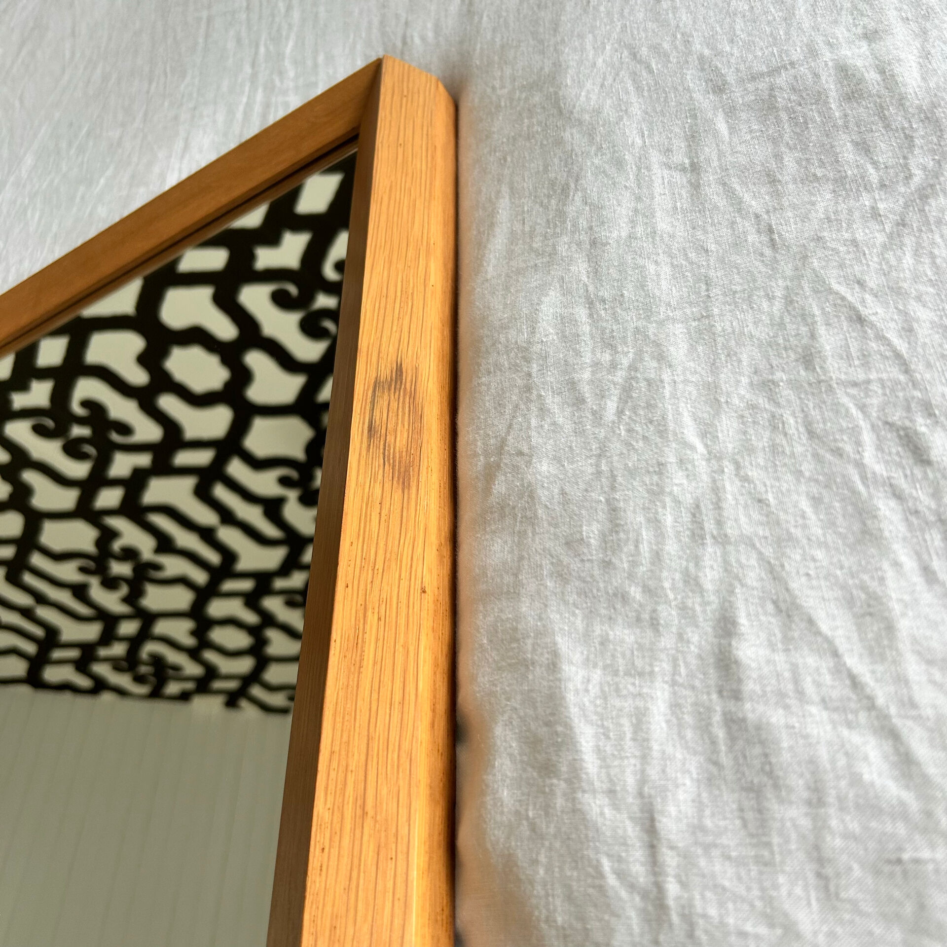 Mid-century oak large mirror