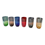 6 multi-colored glasses