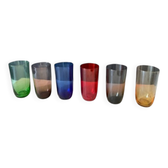 6 verres multicolor