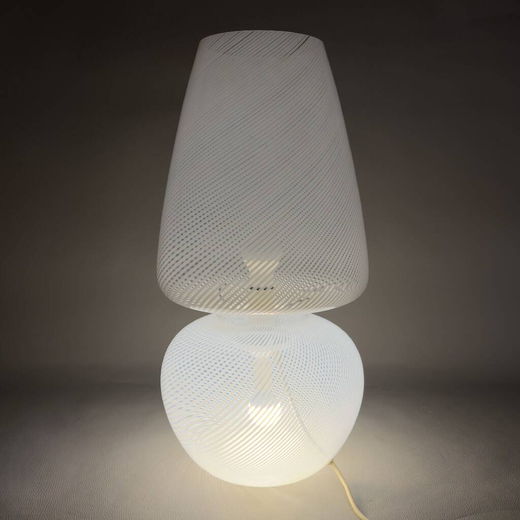 Large mushroom table lamp in Murano glass, Fabbian design, Space Age 1970s.