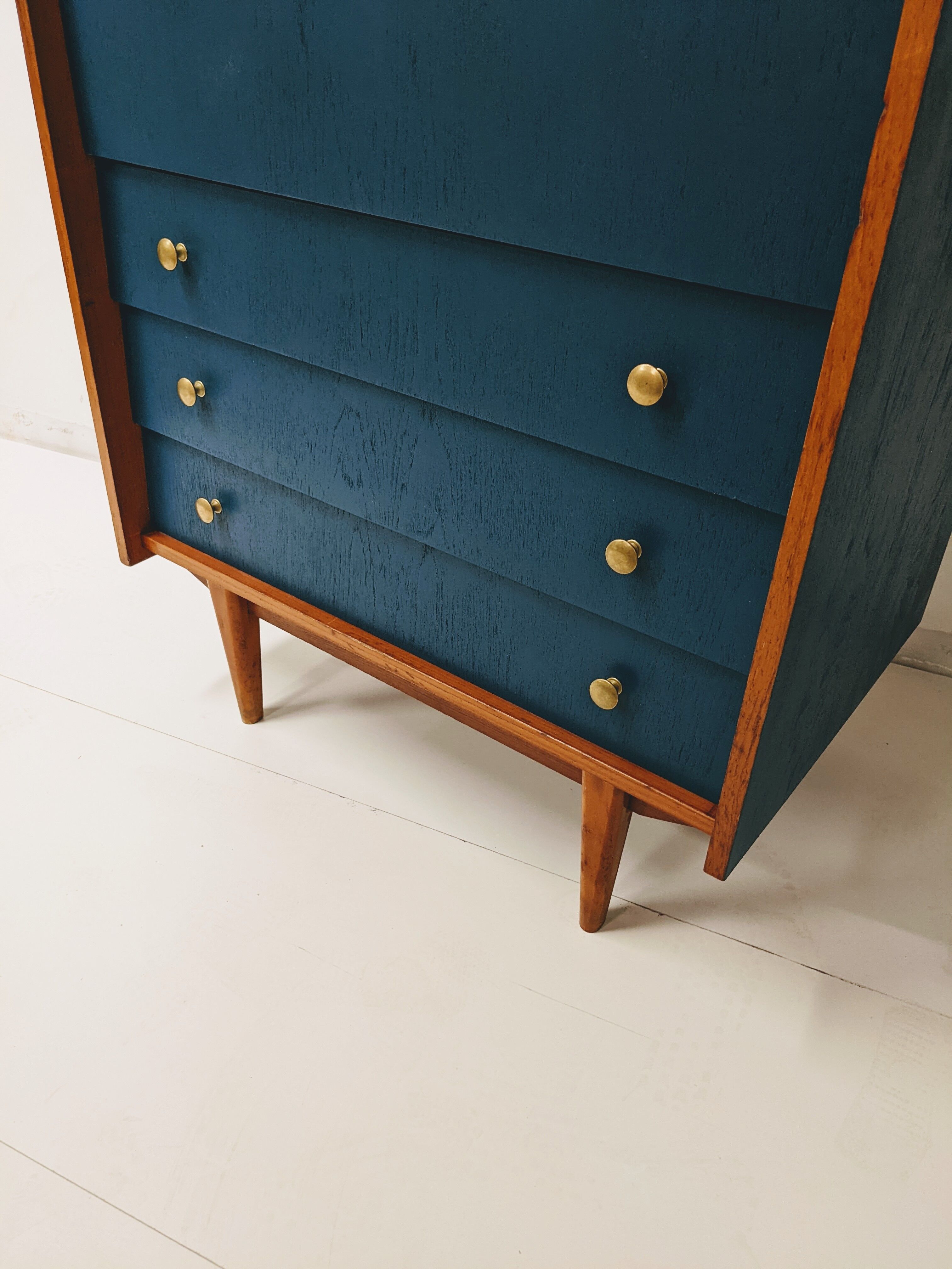 Secretary/ vintage desk in wood and blue