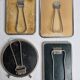 Set of four barber mirrors to be placed or hung