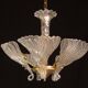 Elegant Murano Candlestick Iridescent Leaves