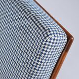 Fauteuil scandinave original Stefan, entièrement restauré, icône des années 1960, pied de poule