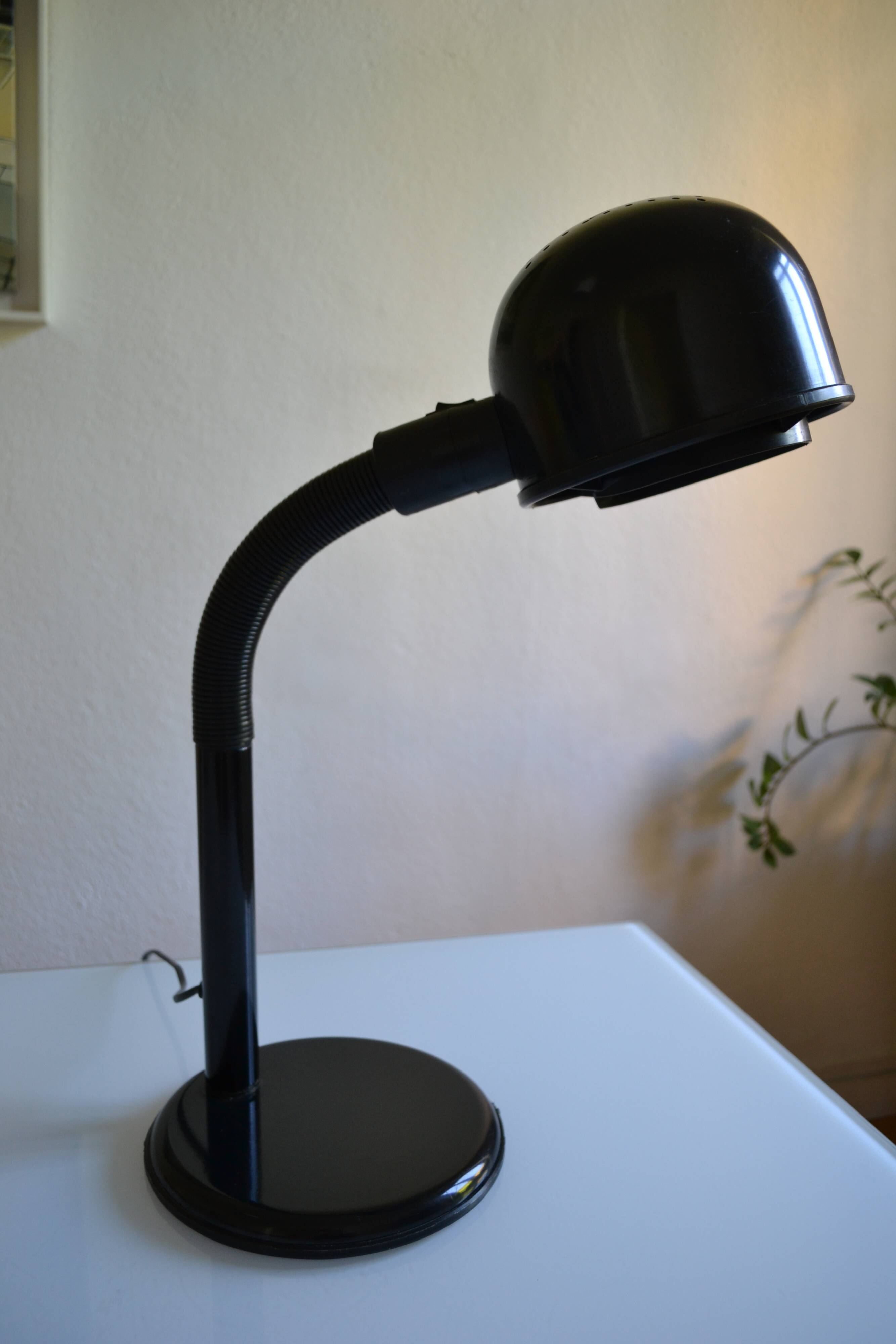 Black goose neck desk lamp ALDA 1980 Swedish Mid-Century