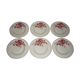 Set of 6 old hollow plates in beige and red earthenware