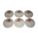 Set of 6 old hollow plates in beige and red earthenware