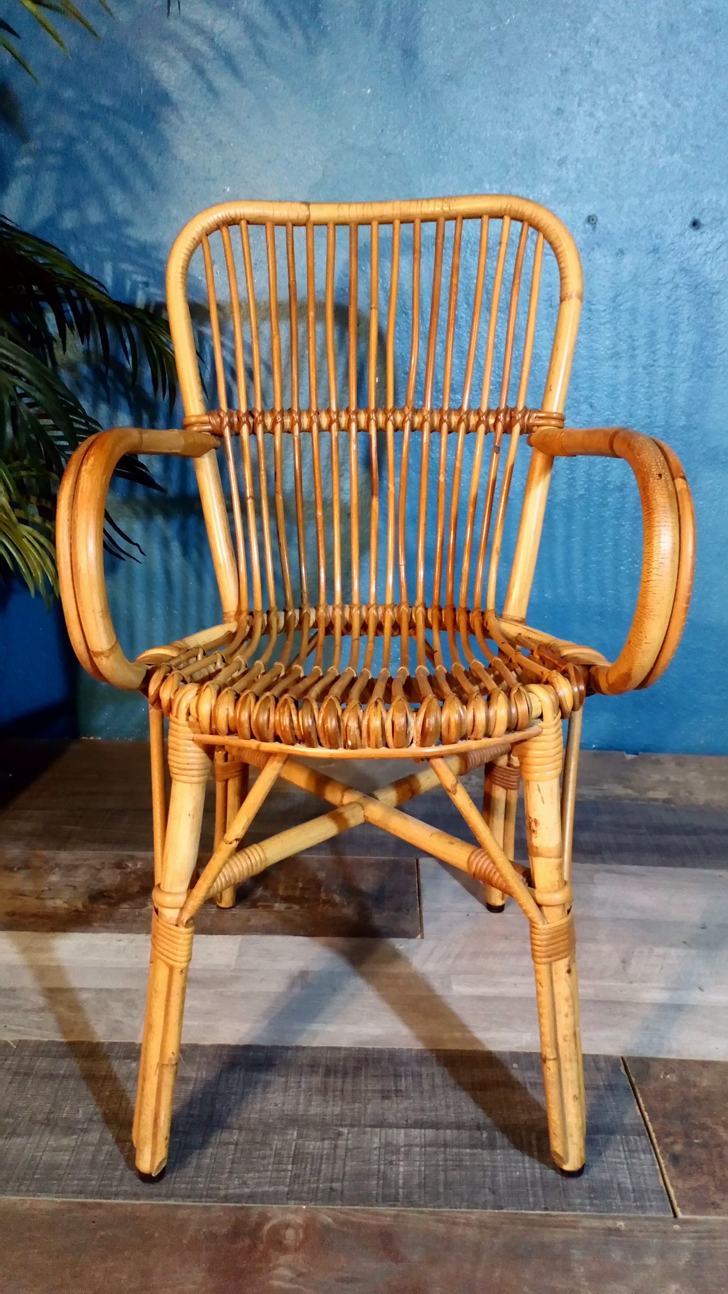 Pair of rattan chairs 1960s