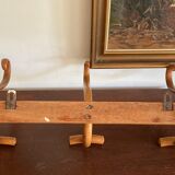 Curved wooden wall coat rack 1900s