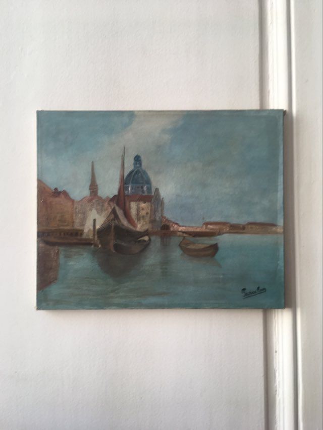 Oil painting on canvas Venetian landscape