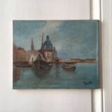 Oil painting on canvas Venetian landscape
