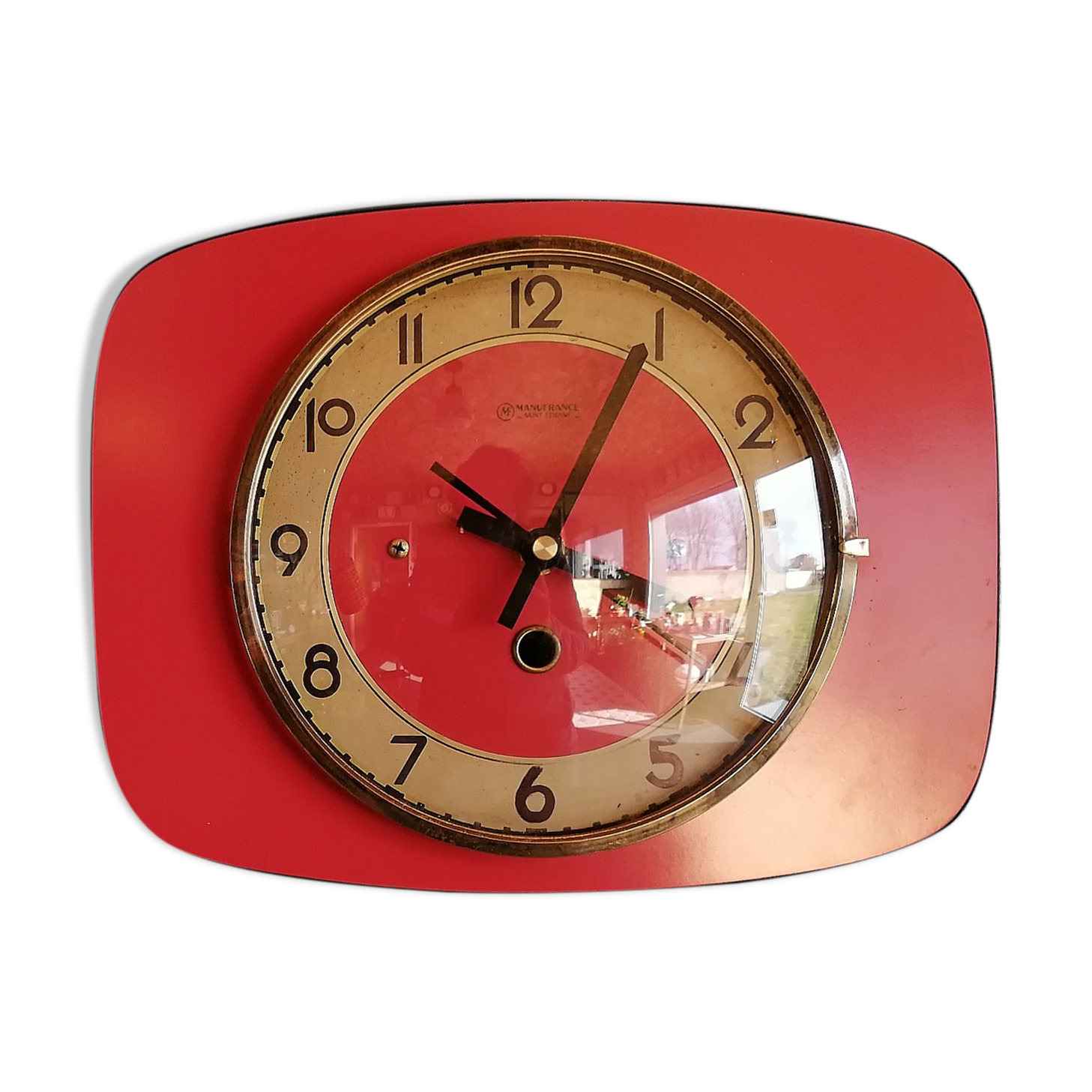 Vintage clock, "Manufrance Rouge" wall clock