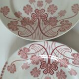 Duo of Lunéville flat plates, Lucien model – Clover decoration, early 20th century