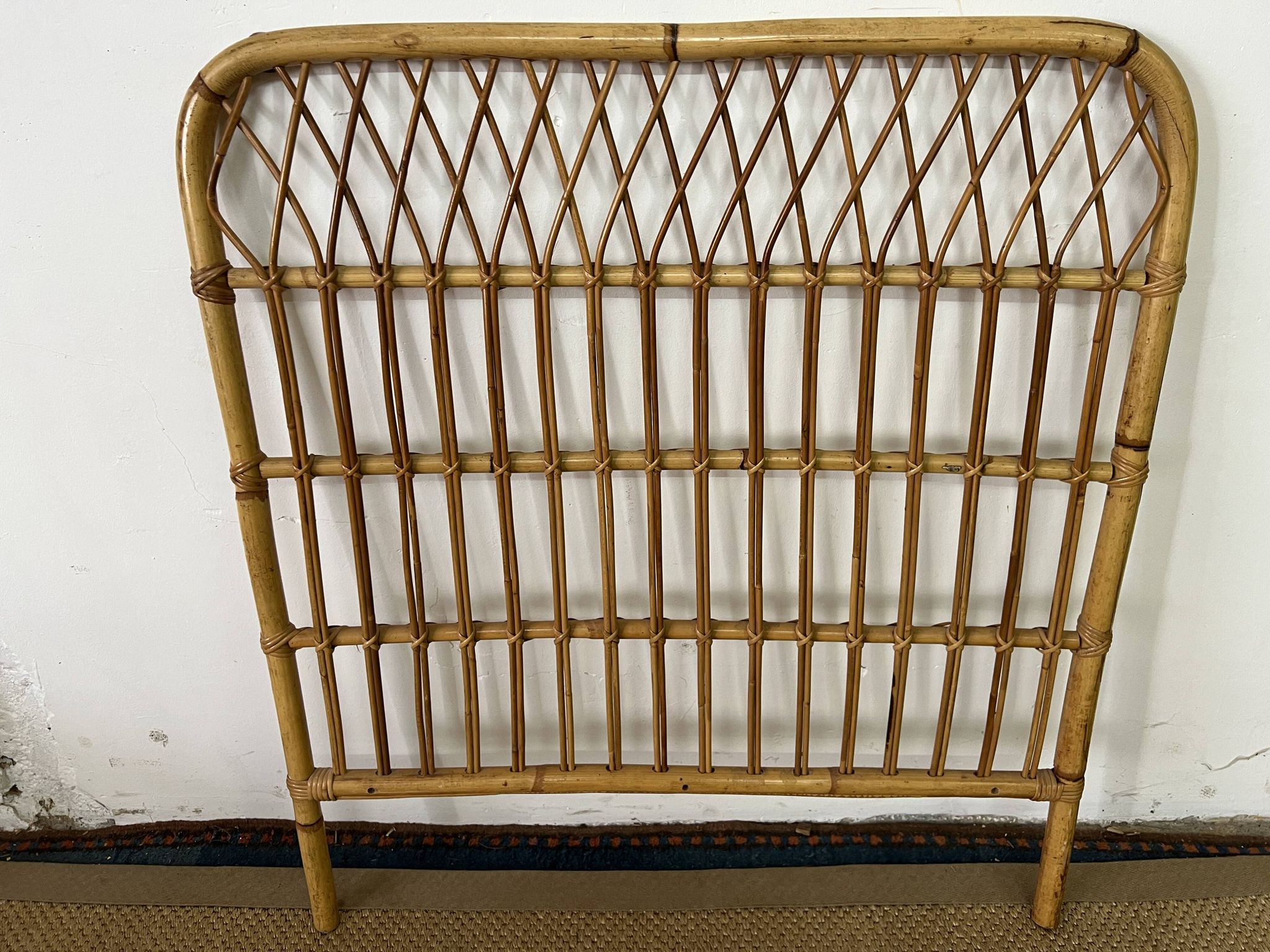 Vintage bamboo and rattan headboard