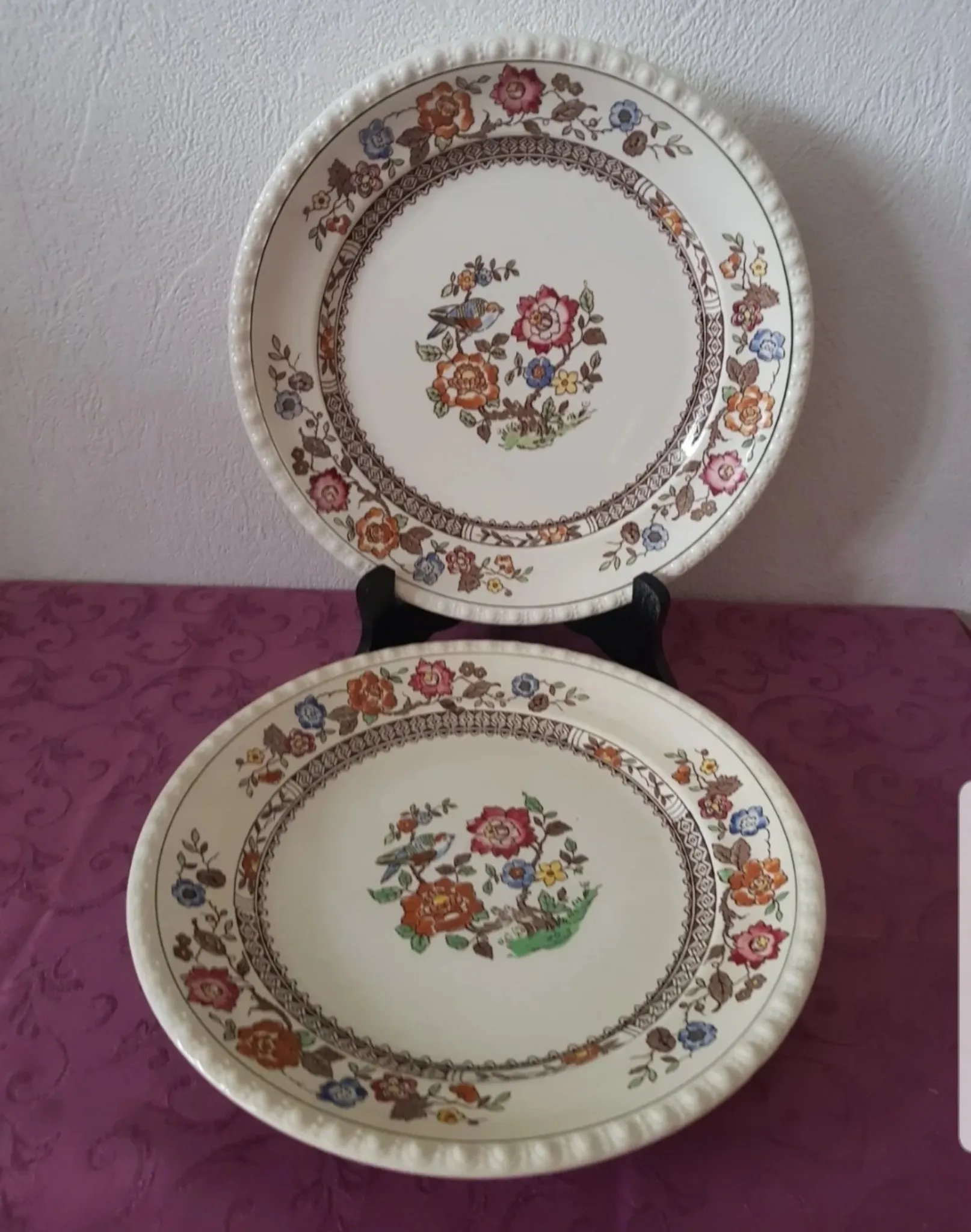 Set of 2 flat plates Villeroy & Boch, Nanking series.