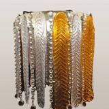 Vintage floor lamp with Murano glass leaves, 1970s